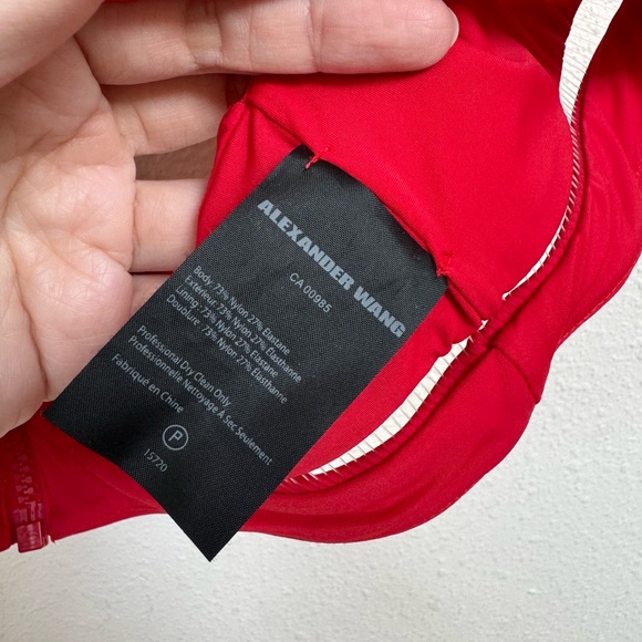 Alexander Wang Fish Line Detail Bikini Top in Vermillion size S - Picture 7 of 8